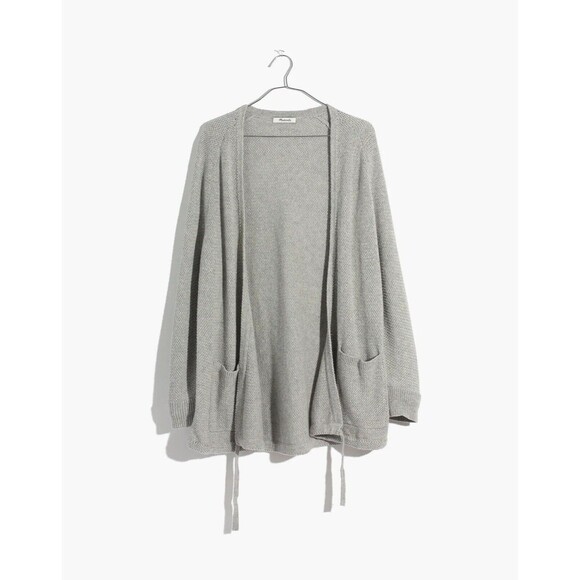 Madewell Palisades Light Gray Longline Cardigan Duster Sweater M Lagenlook Flowy - Picture 1 of 12